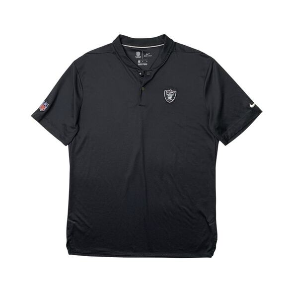 Las Vegas Raiders Shirt Mens M Black NFL OnField Blade Collar Nike Golf Polo - Picture 1 of 12
